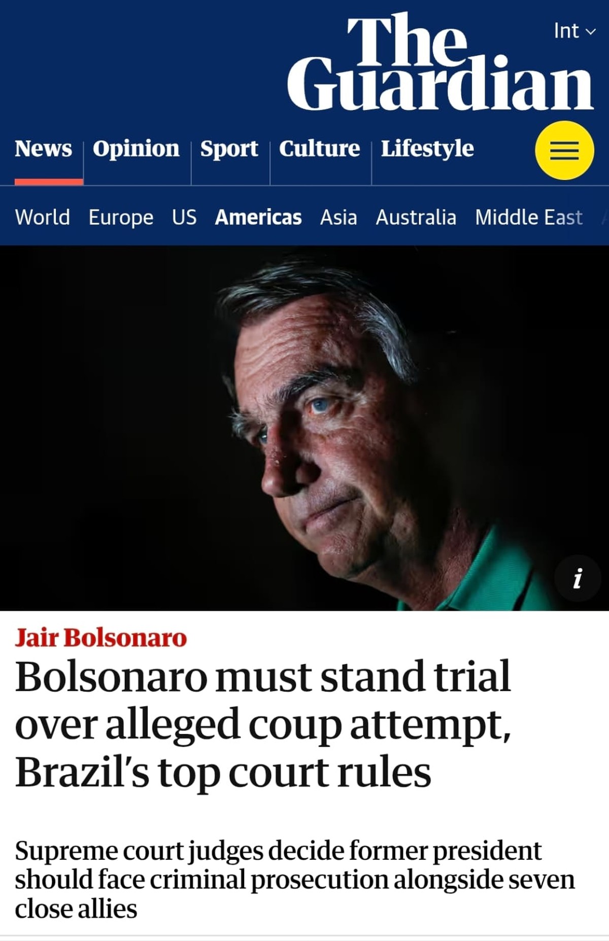 Bolsonaro réu ganha destaque na imprensa internacional; veja