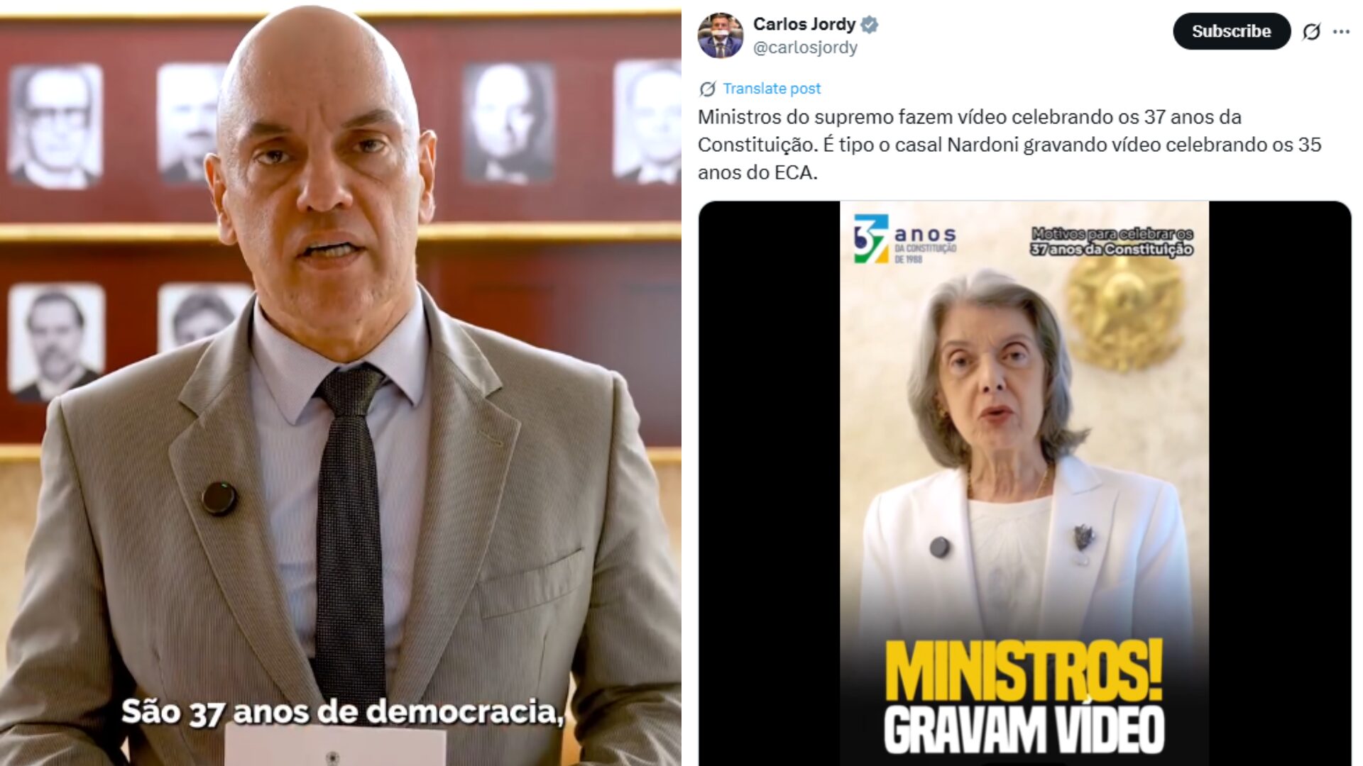 STF grava vídeo em defesa da Constituição e recebe críticas